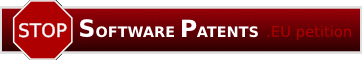 stopsoftwarepatents.eu petition banner